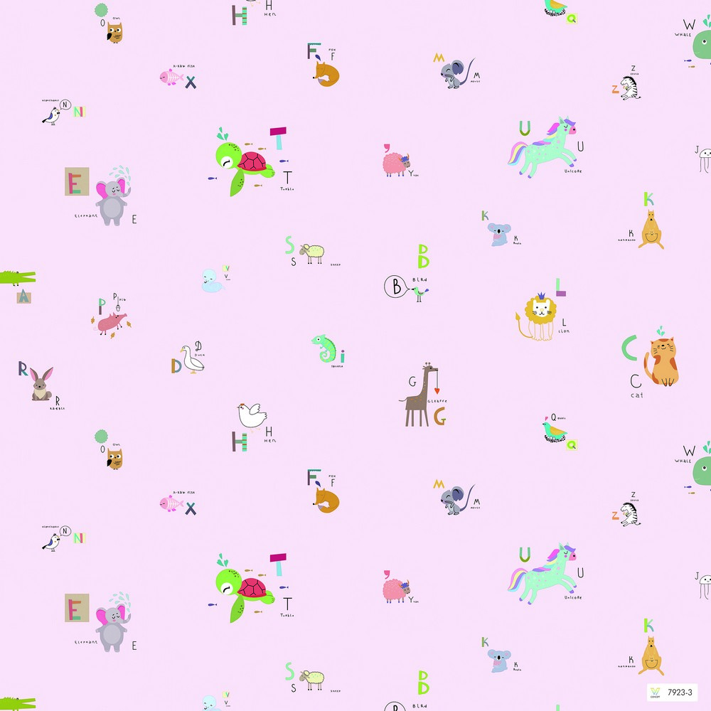 Giấy dán tường phòng trẻ em hình chữ cái tiếng anh 7923-3